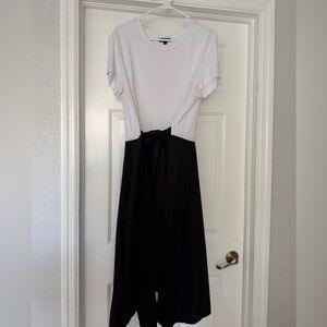 DKNYC Black and White Midi Dress